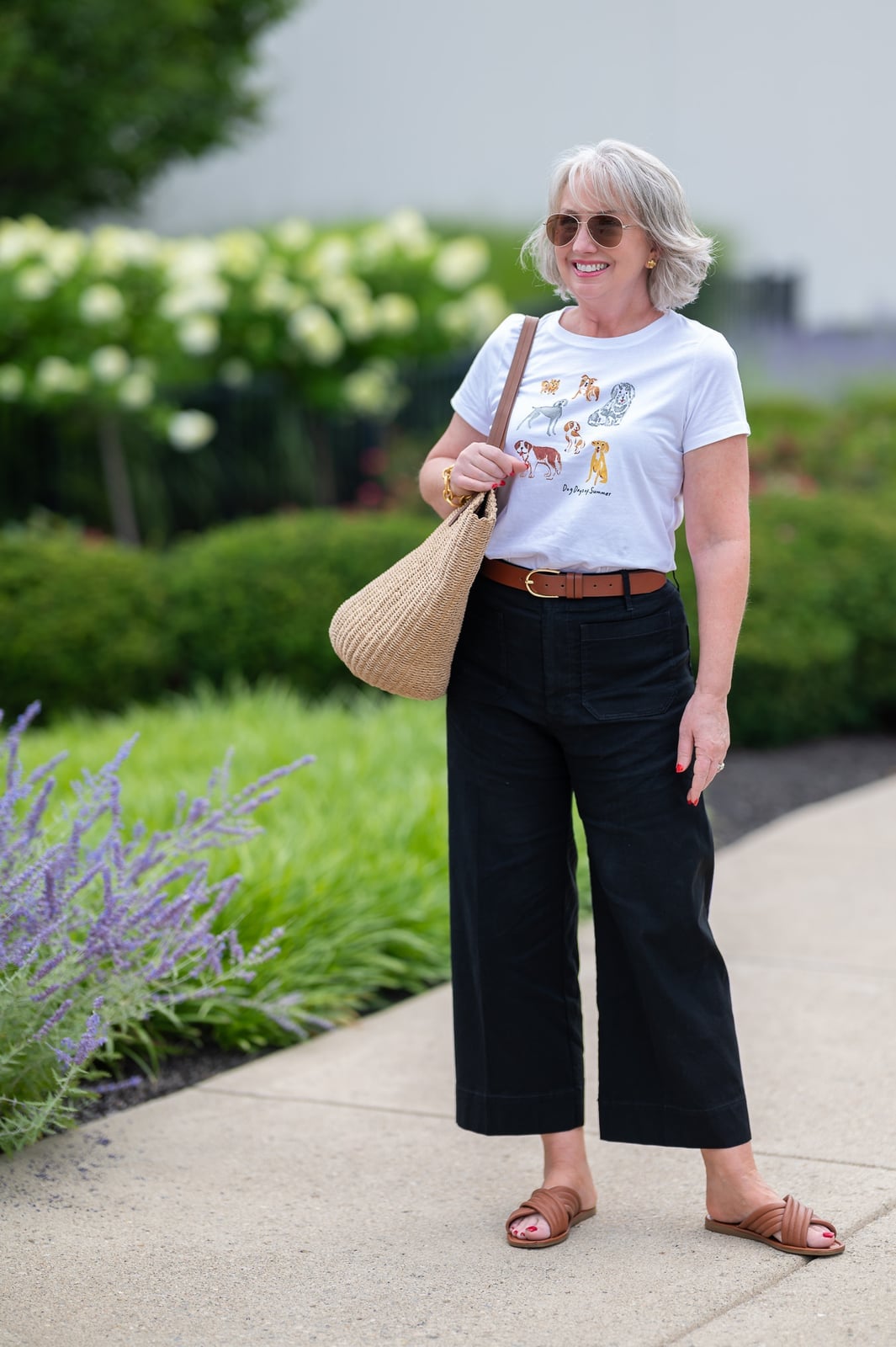 Graphic Tee with Wide-Leg Cropped Trousers Graphic Tee with Wide-Leg Cropped Trousers — Simple Outfits
