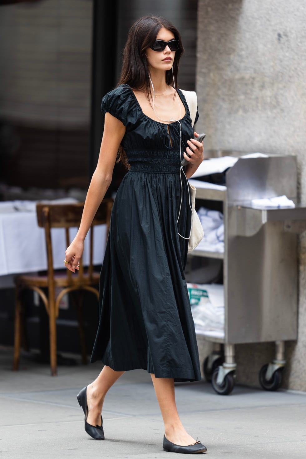 Black Midi Dress with Puff Sleeves Black Midi Dress with Puff Sleeves — Simple Outfits