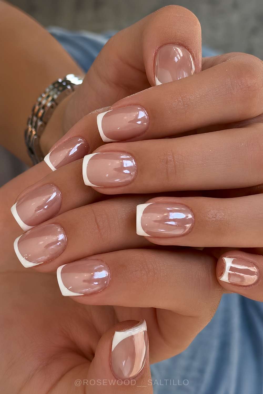 Classic French Manicure Short Square Nails Classic French Manicure Short Square Nails — Simple Short Nails