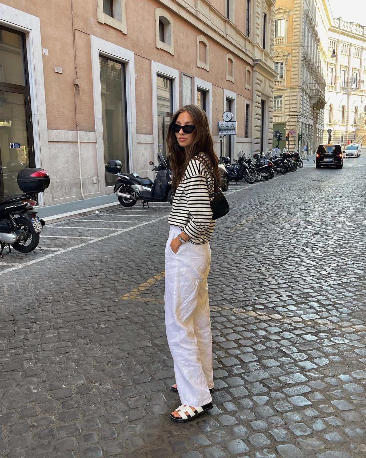 Striped Top with White Wide Leg Linen Pants Striped Top with White Wide Leg Linen Pants — Simple Style