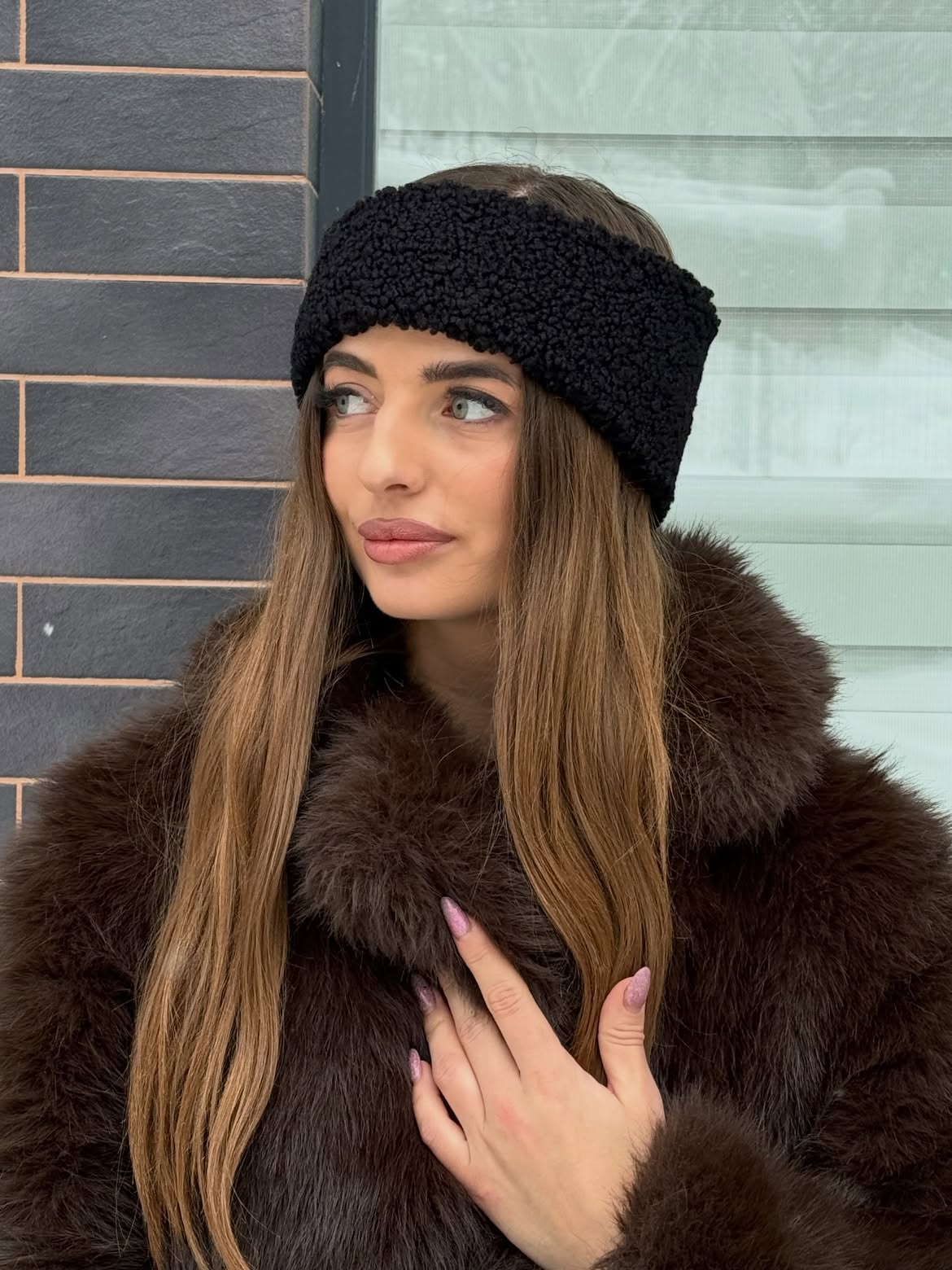 Sleek Straight Layers With Winter Headband