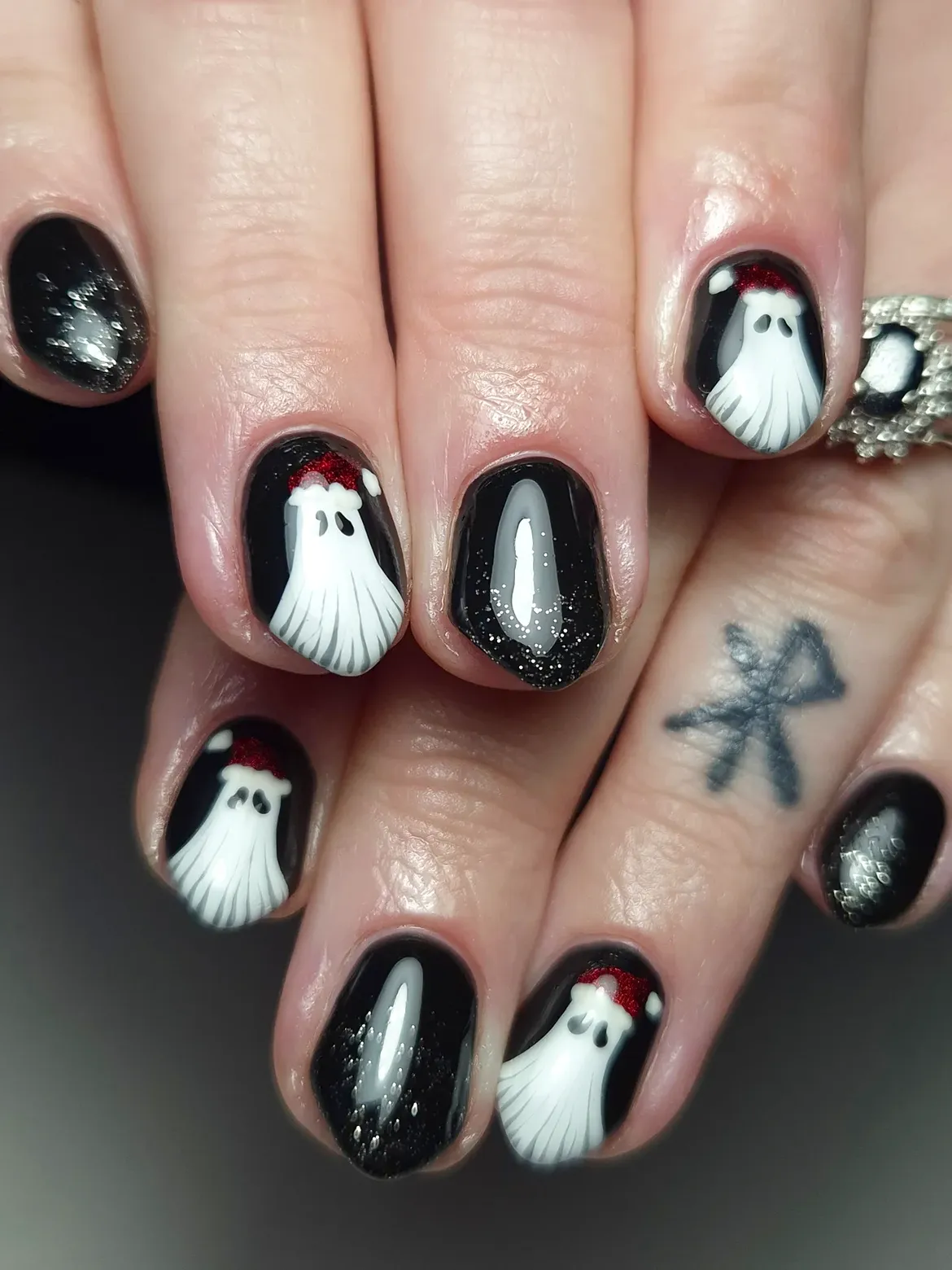 Spooky Ghost Christmas Hat Nails