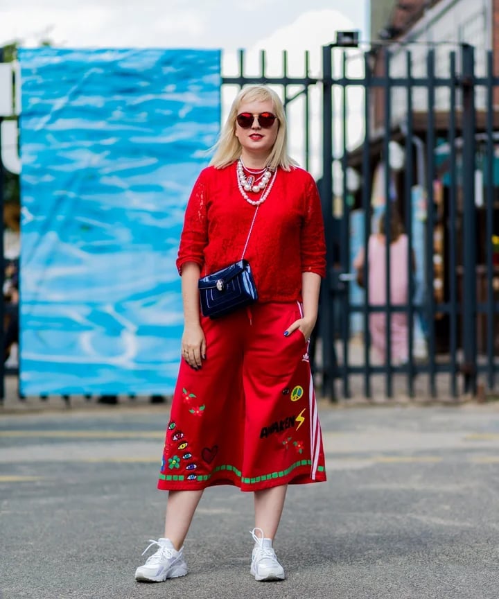 Sequined Top With Graphic Print Culottes Sequined Top With Graphic Print Culottes — Sporty Outfits