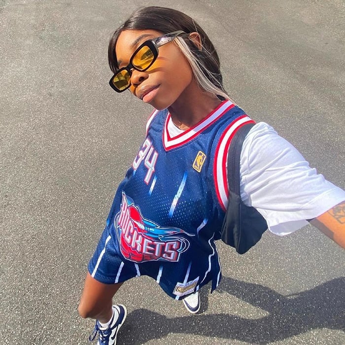 Basketball Jersey Over T-Shirt Basketball Jersey Over T-Shirt — Sporty Outfits