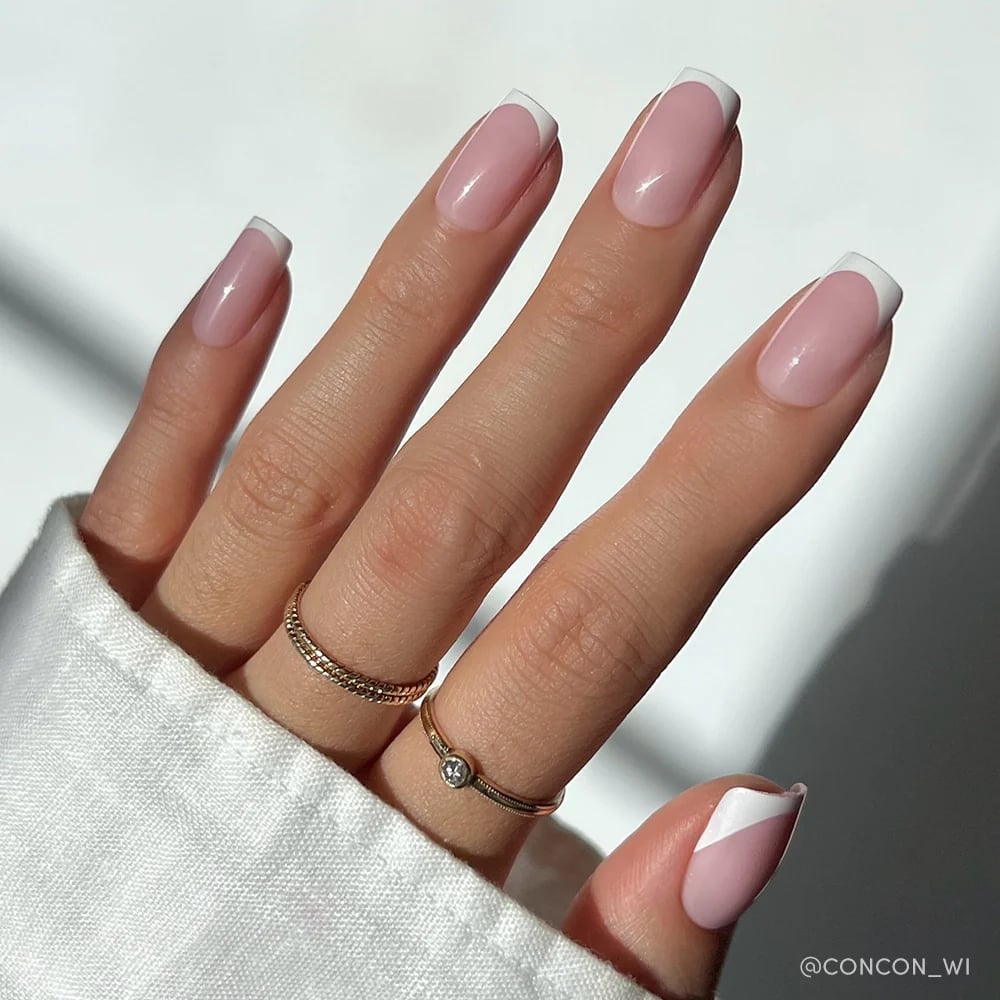 Classic French Manicure Short Square Nails Classic French Manicure Short Square Nails