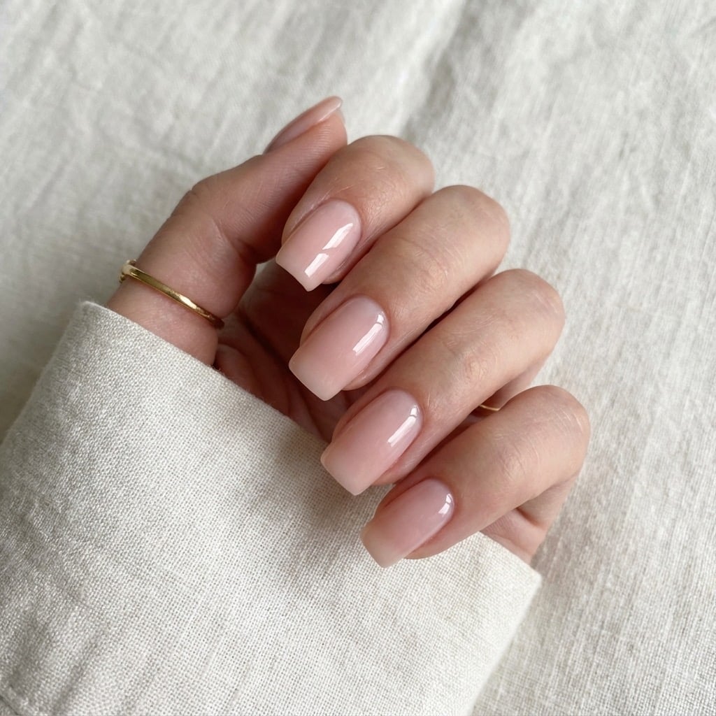 Flawless Short Square Nude Nails Flawless Short Square Nude Nails — Square Nails