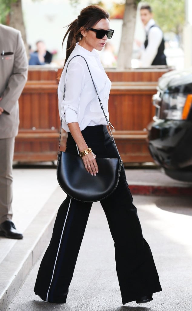 White button-down with black wide-leg trousers White button-down with black wide-leg trousers — Street Style Outfits