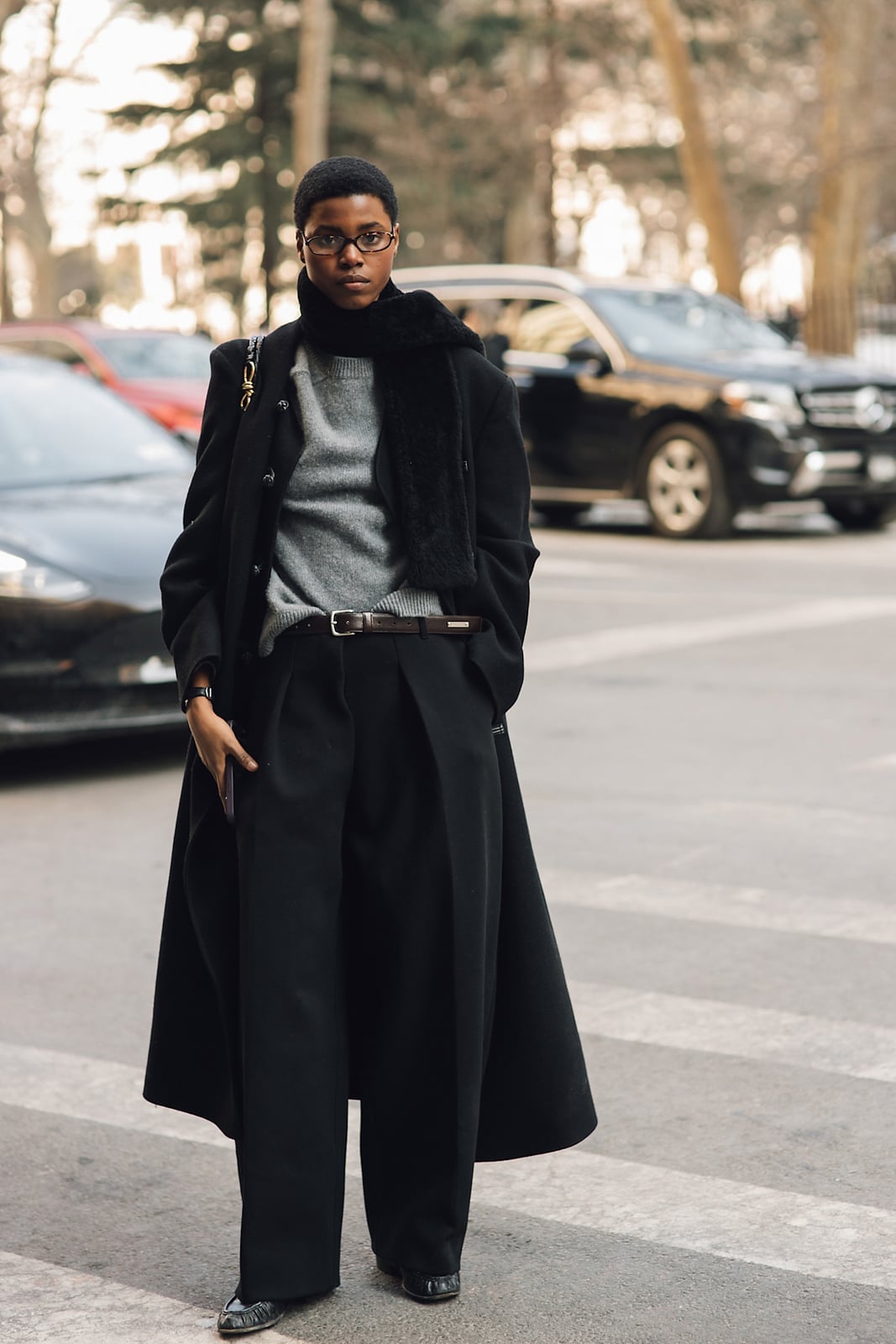 Wool coat and wide-leg trousers for cold weather Wool coat and wide-leg trousers for cold weather — Street Style Outfits