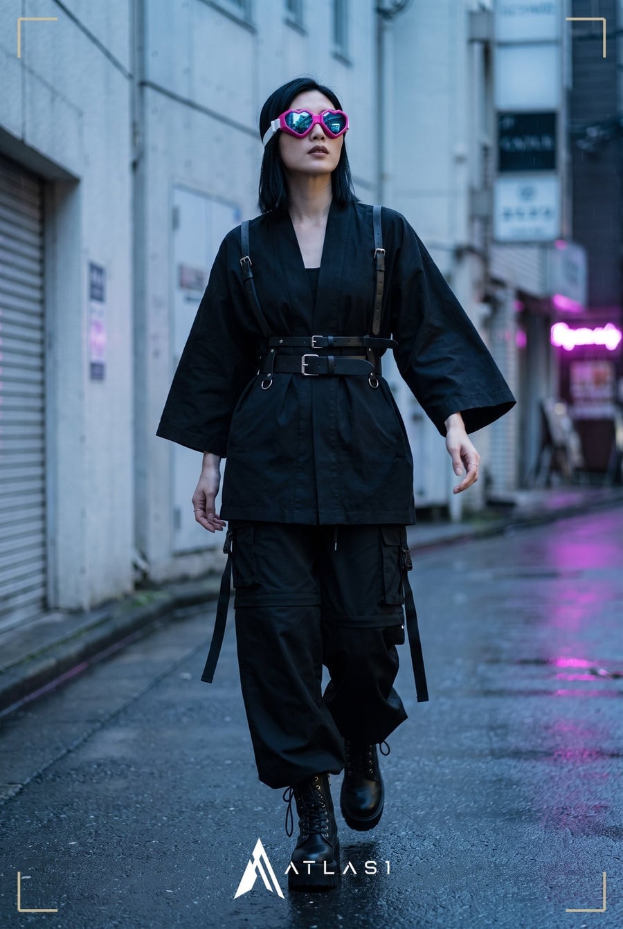 Kimono Jacket With Harness Detail Kimono Jacket With Harness Detail — Streetwear Outfits