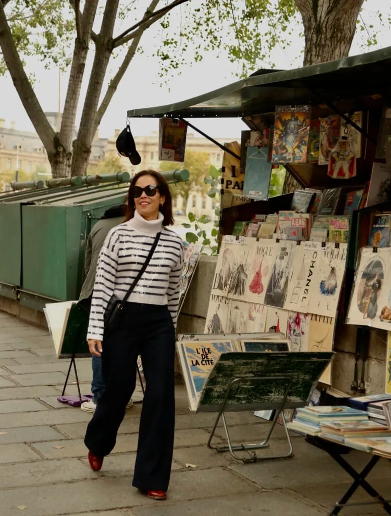 Striped turtleneck with black wide leg trousers Striped turtleneck with black wide leg trousers — Striped Top Outfit