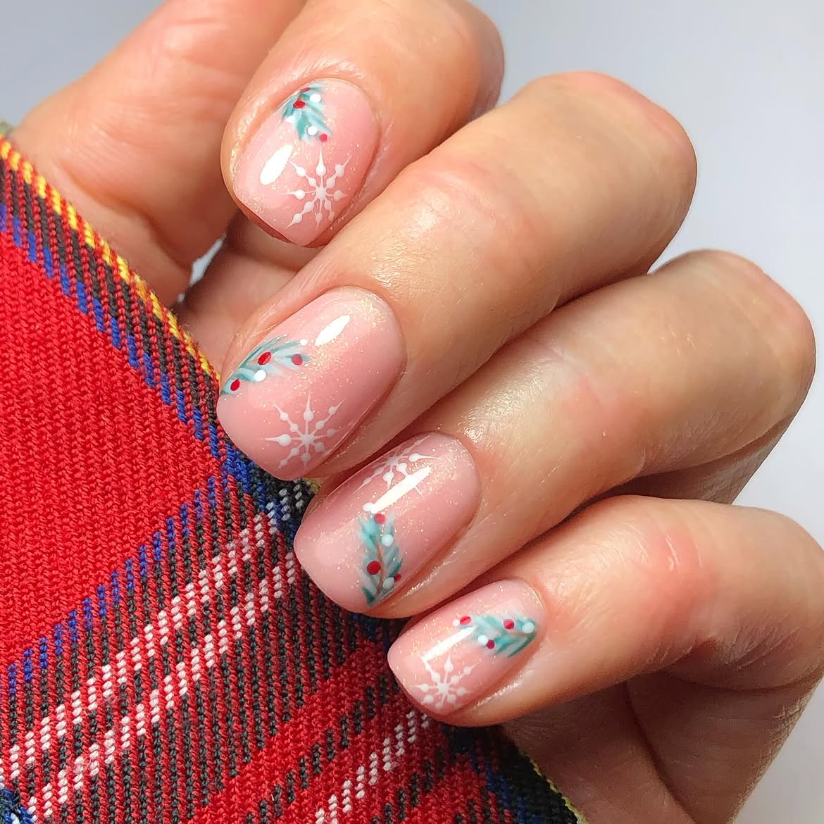 Subtle Christmas Snowflakes and Holly Accents