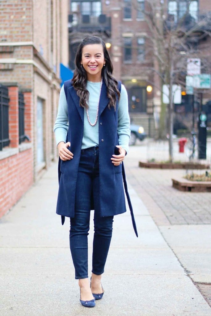 Navy Vest Over Blue Sweater Navy Vest Over Blue Sweater — Teacher Outfits Elementary