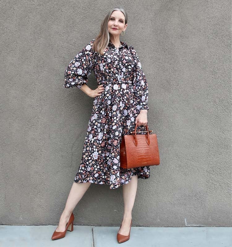Floral Fit-and-Flare Dress Floral Fit-and-Flare Dress — Teacher Outfits Elementary
