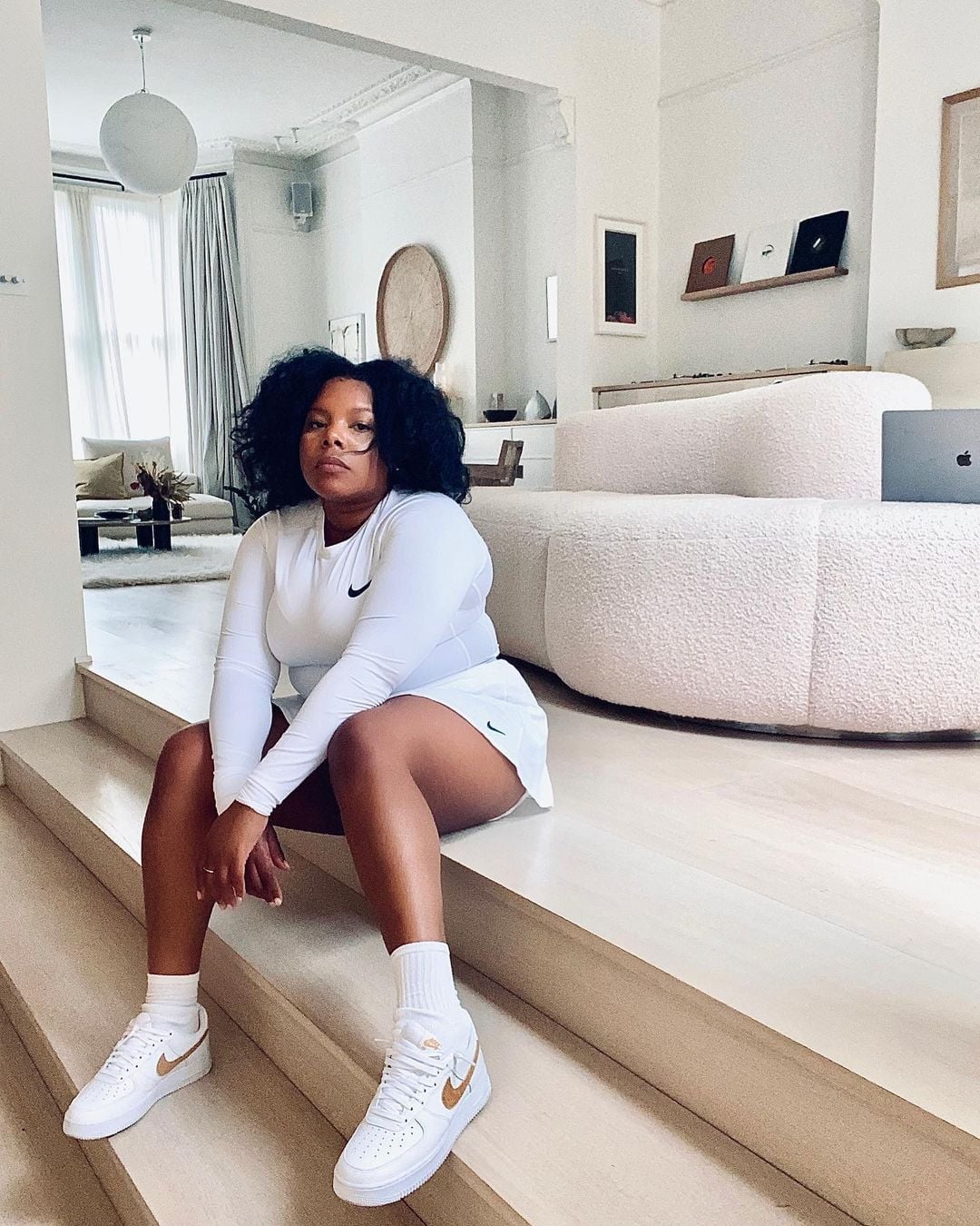 White Tennis Skirt With Matching Long Sleeve Top White Tennis Skirt With Matching Long Sleeve Top — Tennis Skirt Outfits