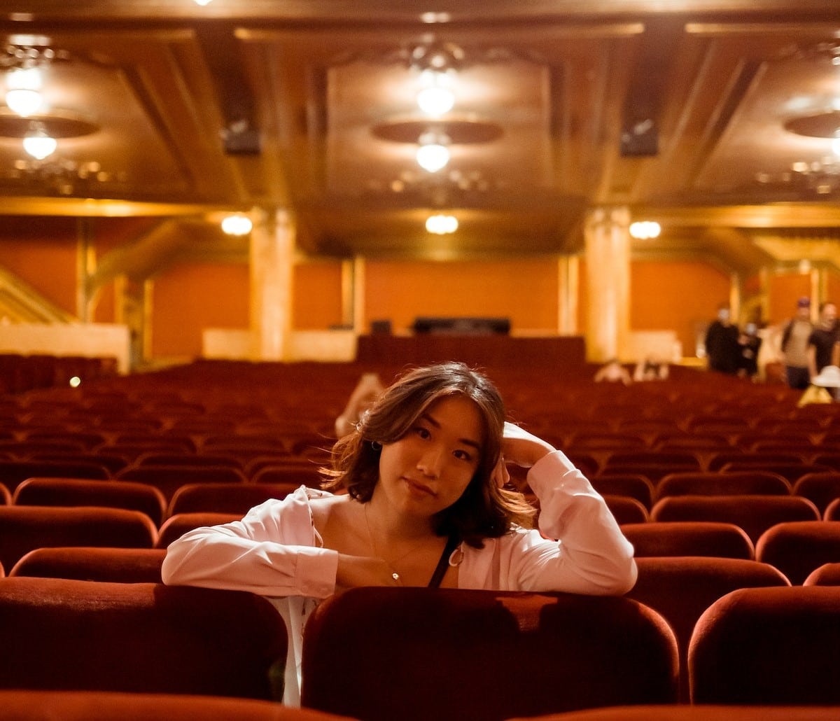 Light Pink Open Cardigan In Theater Light Pink Open Cardigan In Theater — Theater Outfits