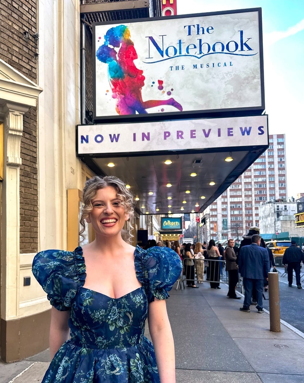 Blue Floral Dress With Puffy Sleeves Blue Floral Dress With Puffy Sleeves — Theater Outfits