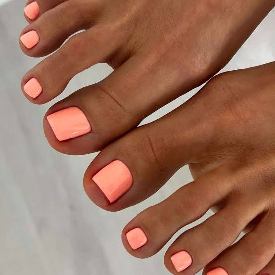 Vibrant Coral Glossy Toenails Vibrant Coral Glossy Toenails — Toe Nails Colors