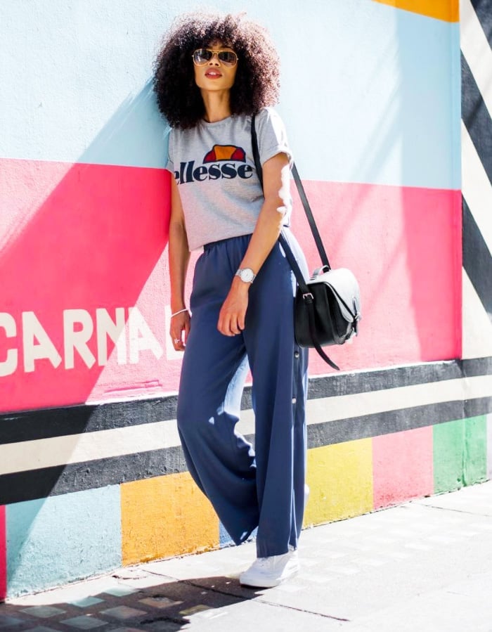 Logo T-Shirt With Wide Leg Trousers Logo T-Shirt With Wide Leg Trousers — Tomboy Outfits