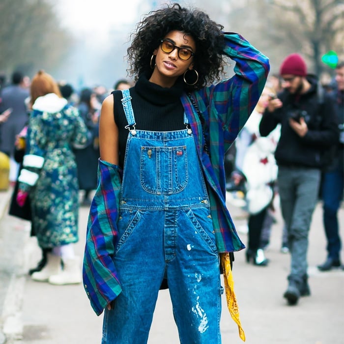 Baggy Denim Overalls With Plaid Shirt Baggy Denim Overalls With Plaid Shirt — Tomboy Outfits