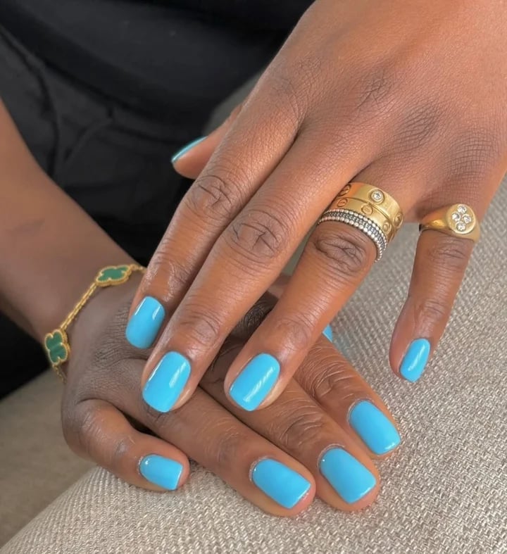 Vibrant Turquoise Soft Square Nails Vibrant Turquoise Soft Square Nails — Turquoise Nails