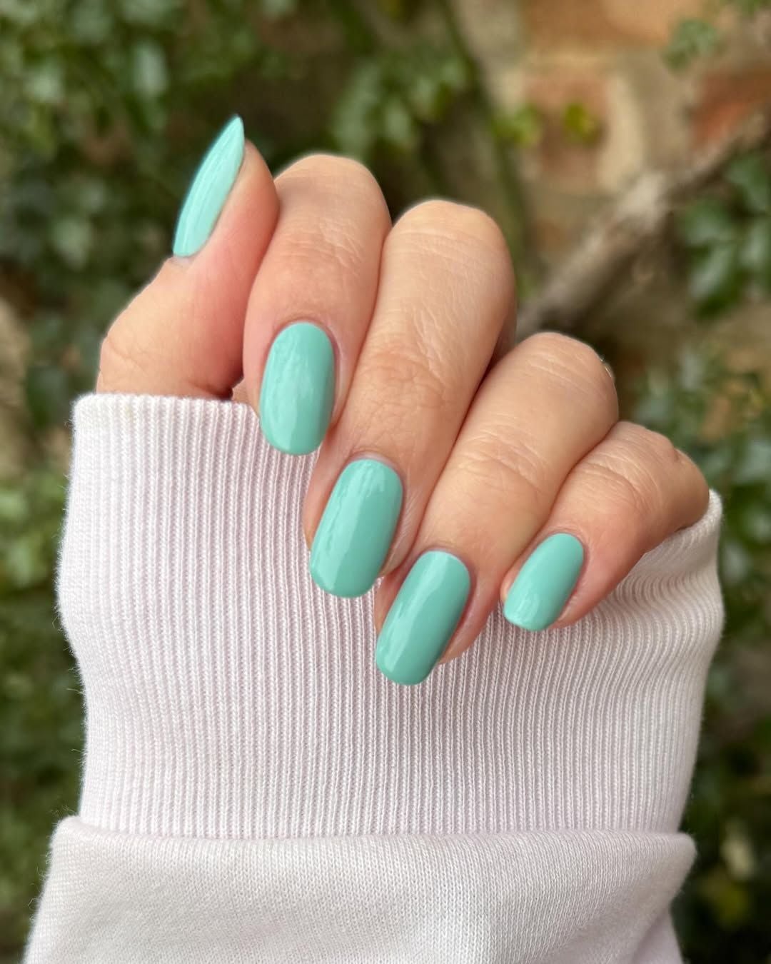 Mint Turquoise Glossy Short Oval Nails, овал Mint Turquoise Glossy Short Oval Nails, овал — Turquoise Nails