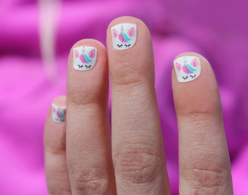 Short Square Pastel Unicorn Faces Short Square Pastel Unicorn Faces — Unicorn Nails