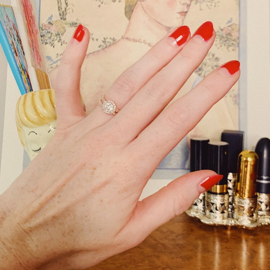 Classic Half Moon Short Almond Nails Classic Half Moon Short Almond Nails — Vintage Nails