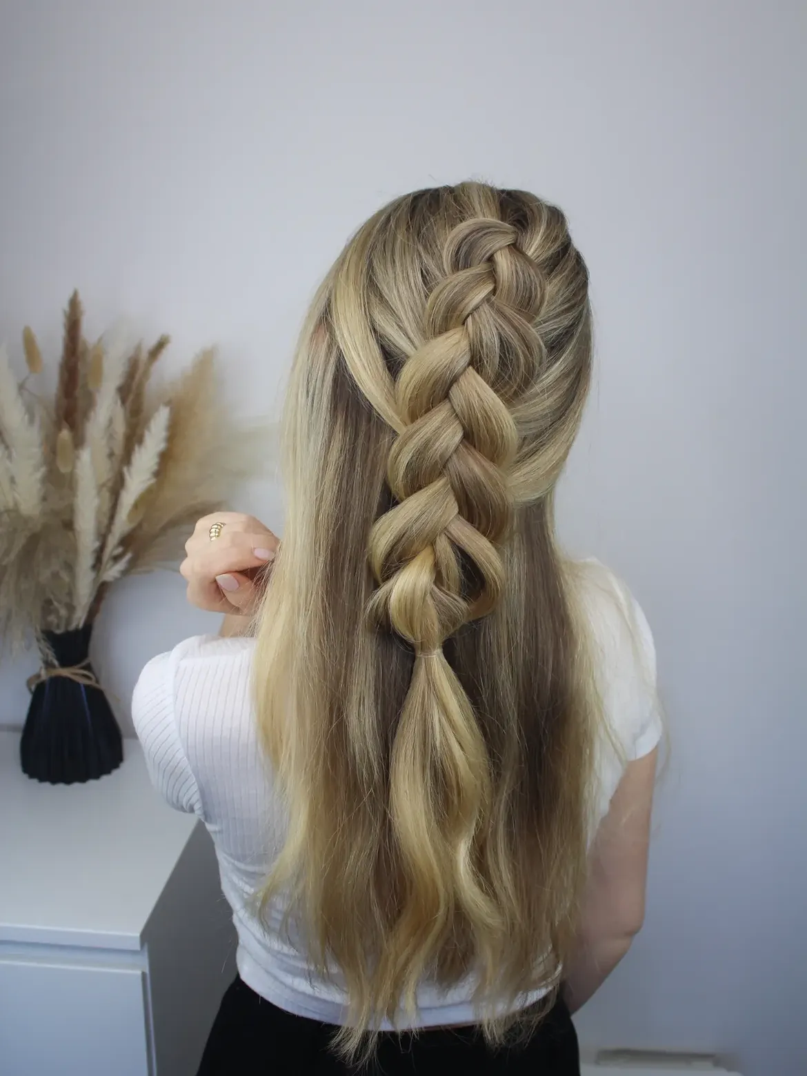 Waterfall Braid With Loose Waves For Winter