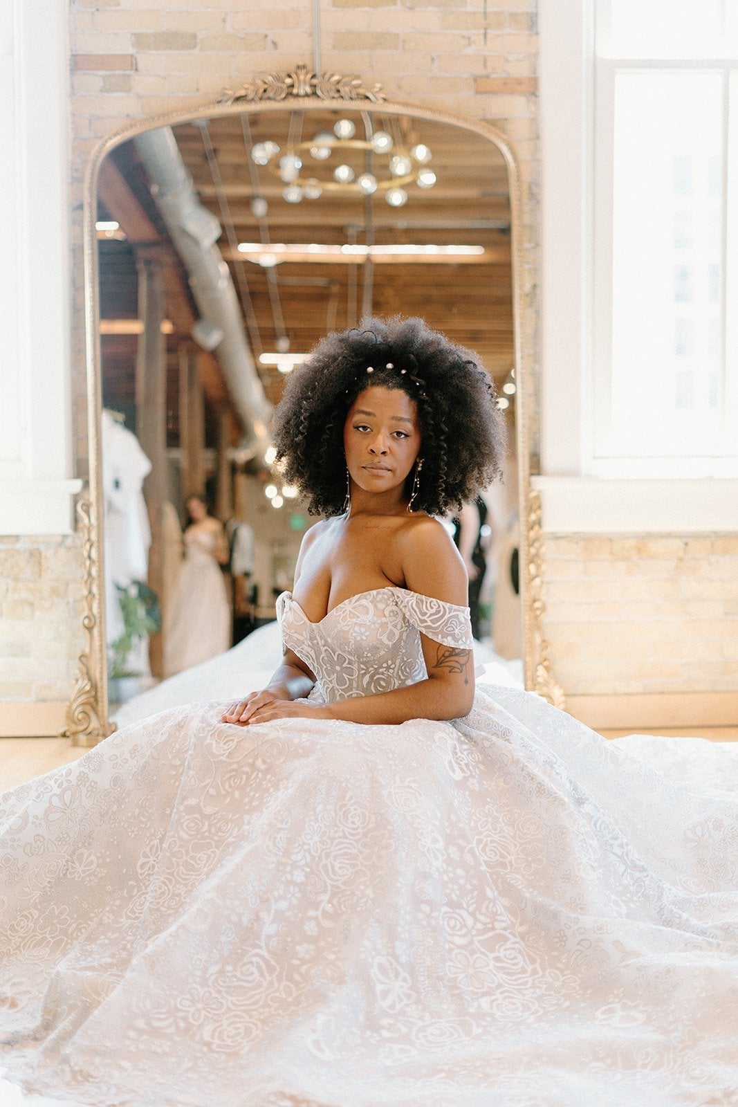 Ivory off-the-shoulder lace ballgown Ivory off-the-shoulder lace ballgown — Wedding Dress
