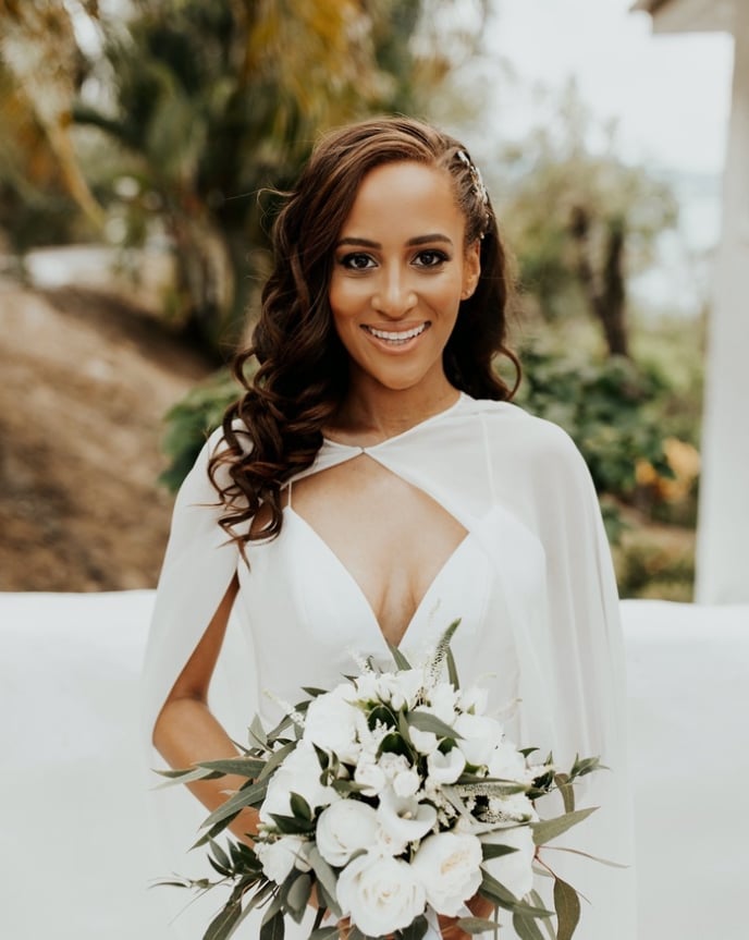 Loose Curls With Side Swept Bangs And Hair Clip Loose Curls With Side Swept Bangs And Hair Clip — Wedding Hair
