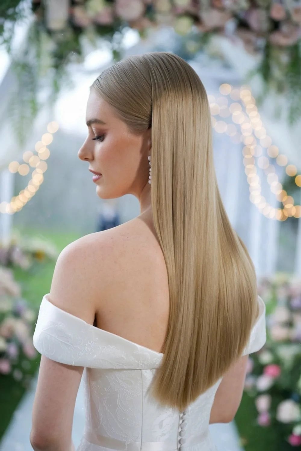 Sleek Straight Mid-Back Hair Sleek Straight Mid-Back Hair — Wedding Hair
