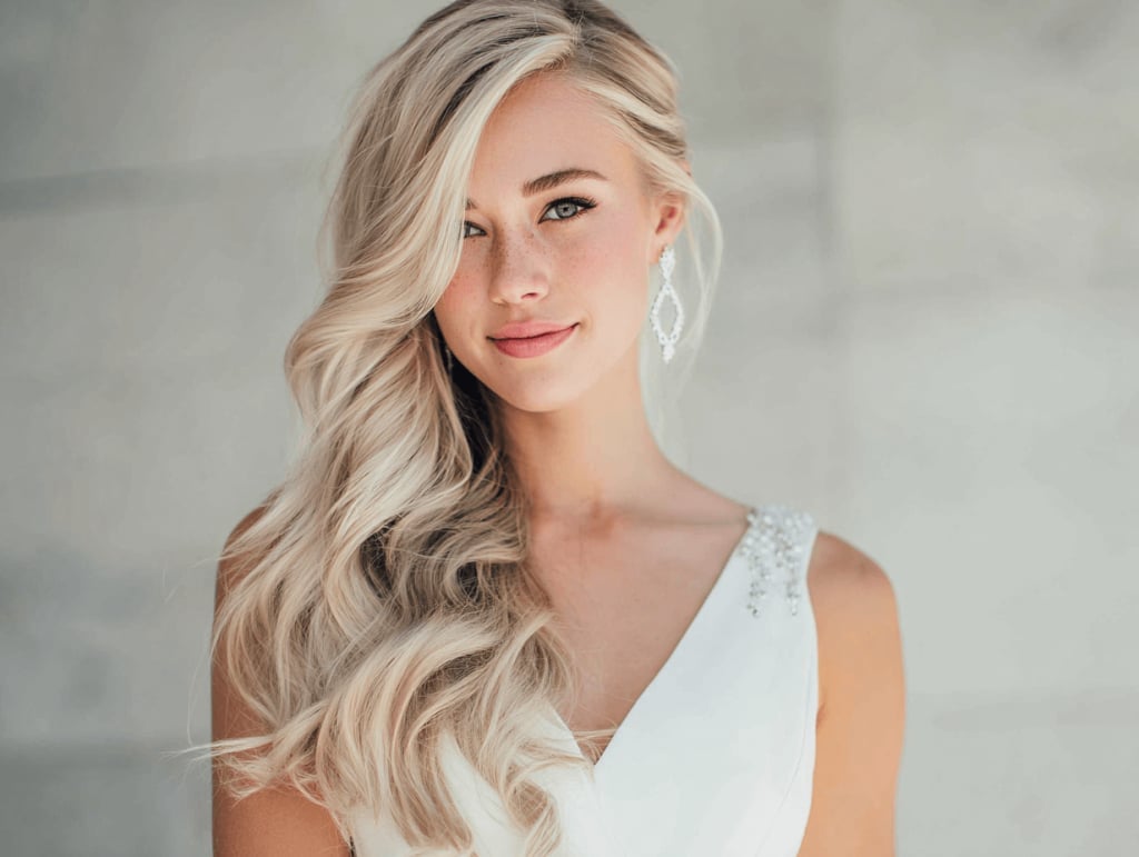 Voluminous Blowout With Curtain Bangs Voluminous Blowout With Curtain Bangs — Wedding Hair