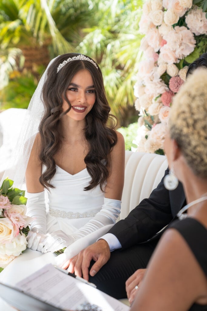 Loose Waves With Curtain Bangs, Tiara And Veil Loose Waves With Curtain Bangs, Tiara And Veil — Wedding Hair