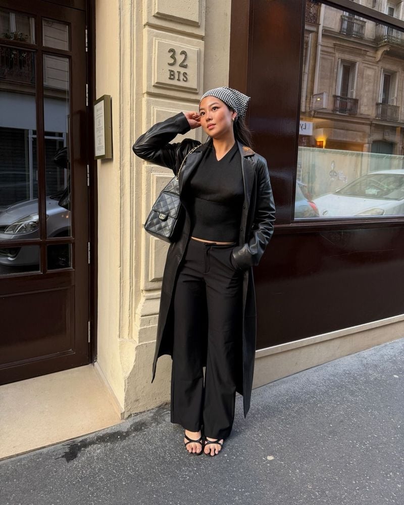 All-black outfit with leather trench coat All-black outfit with leather trench coat — Weekend Outfits