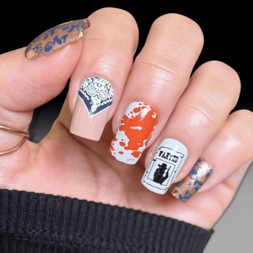 Short Square Western Themed Nails Short Square Western Themed Nails — Western Nails