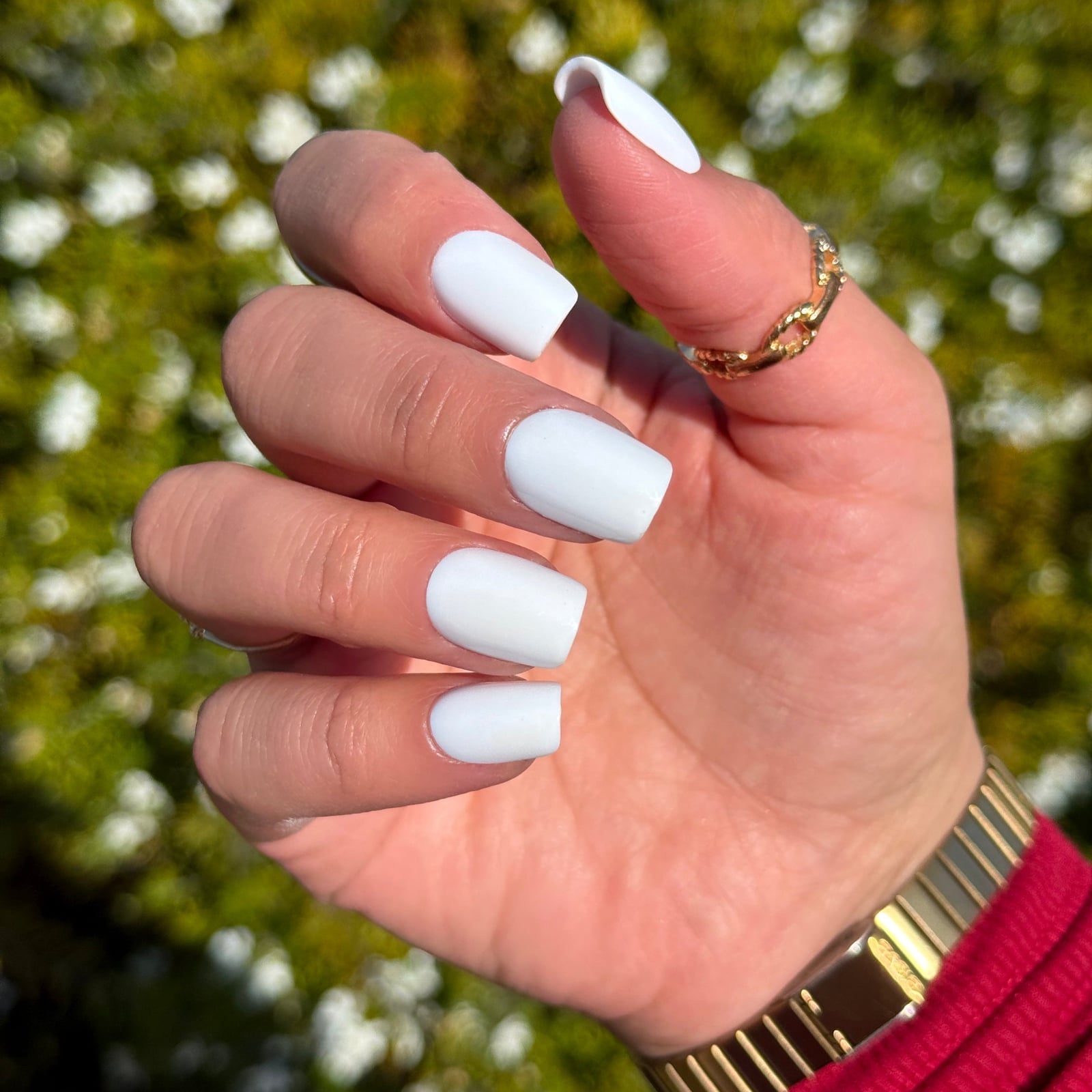 Matte White Soft Square Medium Nails Matte White Soft Square Medium Nails — White Acrylic Nails