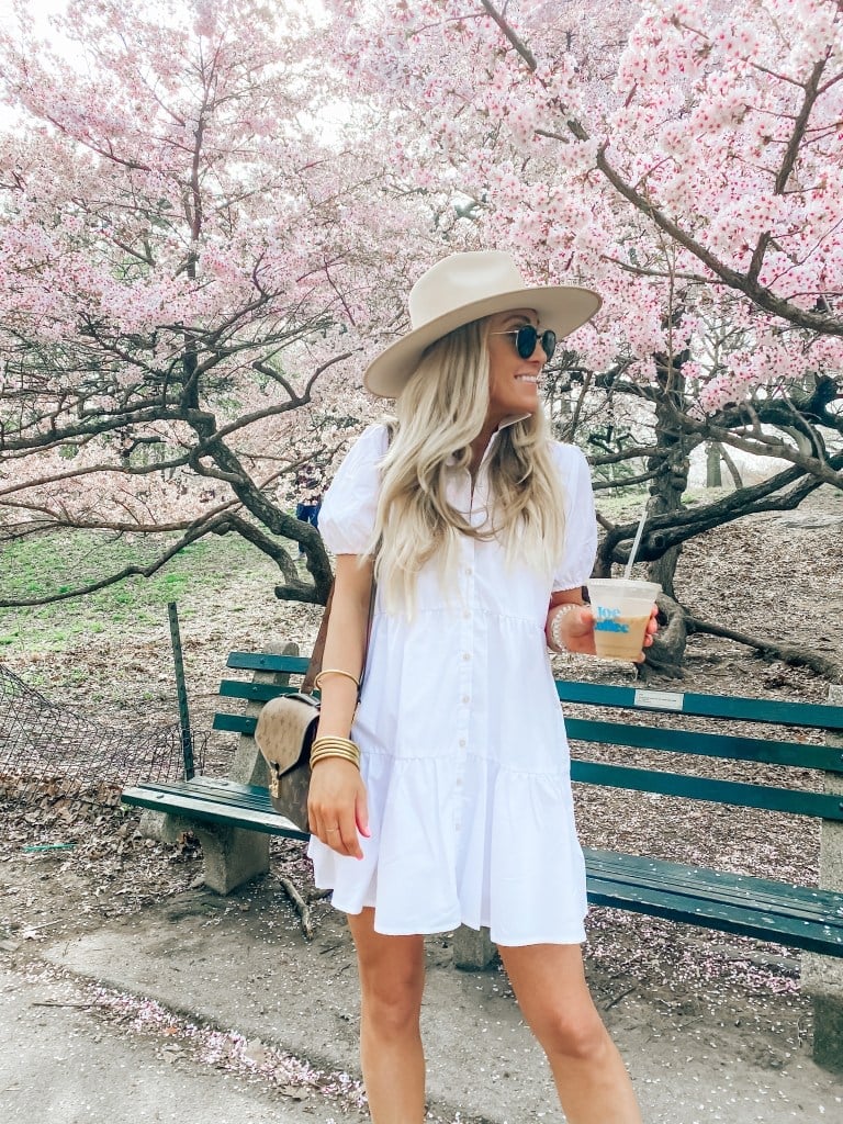 White Tiered Shirt Dress with Oversized Hat White Tiered Shirt Dress with Oversized Hat — White Dresses Outfit
