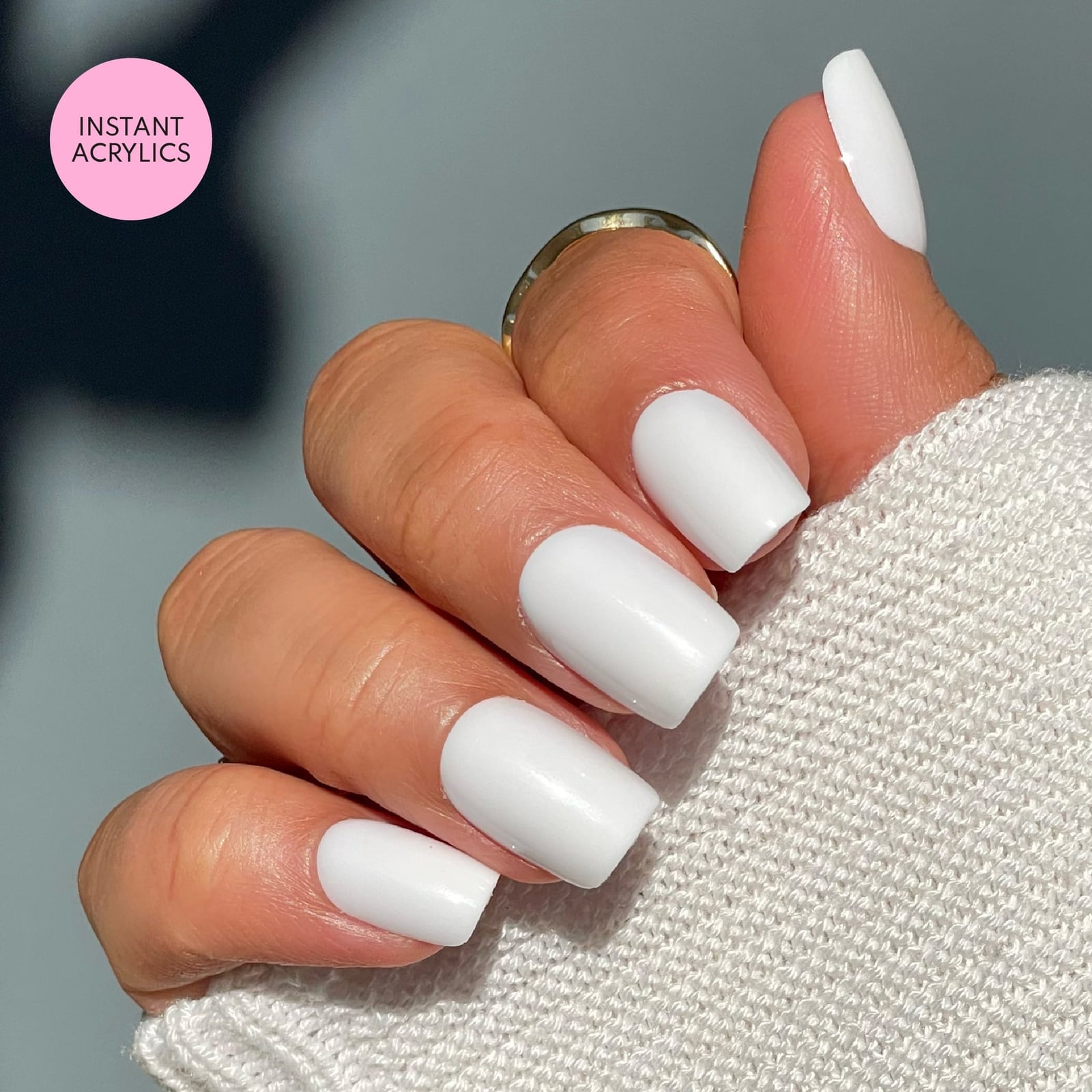 Short Square Opaque White Glossy Nails, Everyday Version Short Square Opaque White Glossy Nails, Everyday Version — White Nails