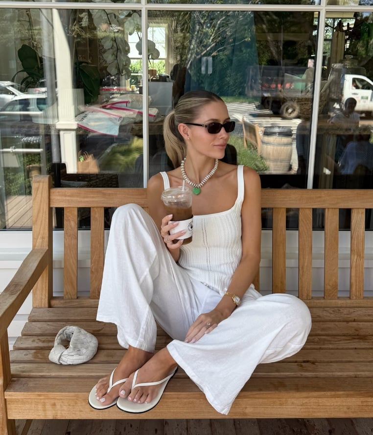 Relaxed White Knit Tank and Linen Trousers Relaxed White Knit Tank and Linen Trousers — White Outfits