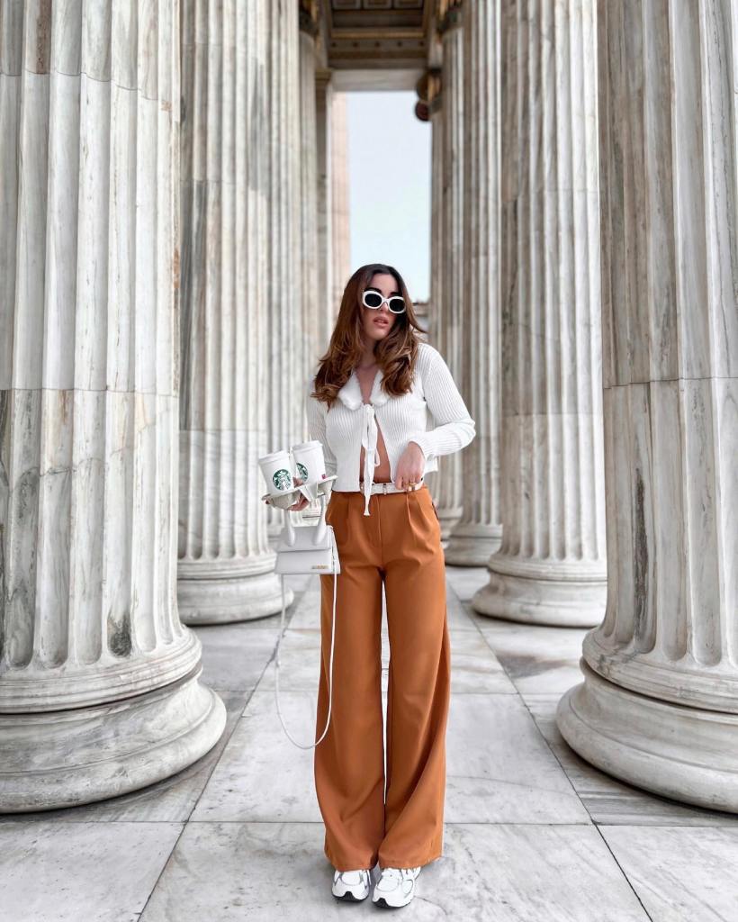 White Tie Front Cardigan Over White Top White Tie Front Cardigan Over White Top — White Top Outfits