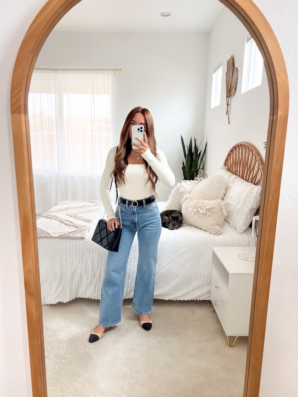 Light Blue Wide Leg Jeans With White Ribbed Top Light Blue Wide Leg Jeans With White Ribbed Top — Wide Leg Jeans Outfits