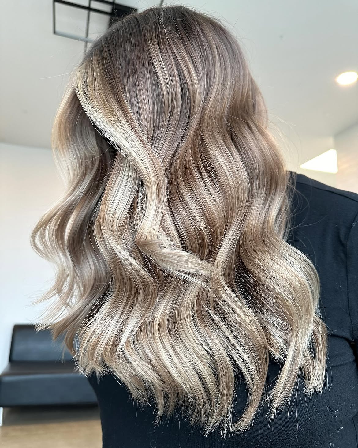 Winter Blonde Balayage With Loose Beach Waves