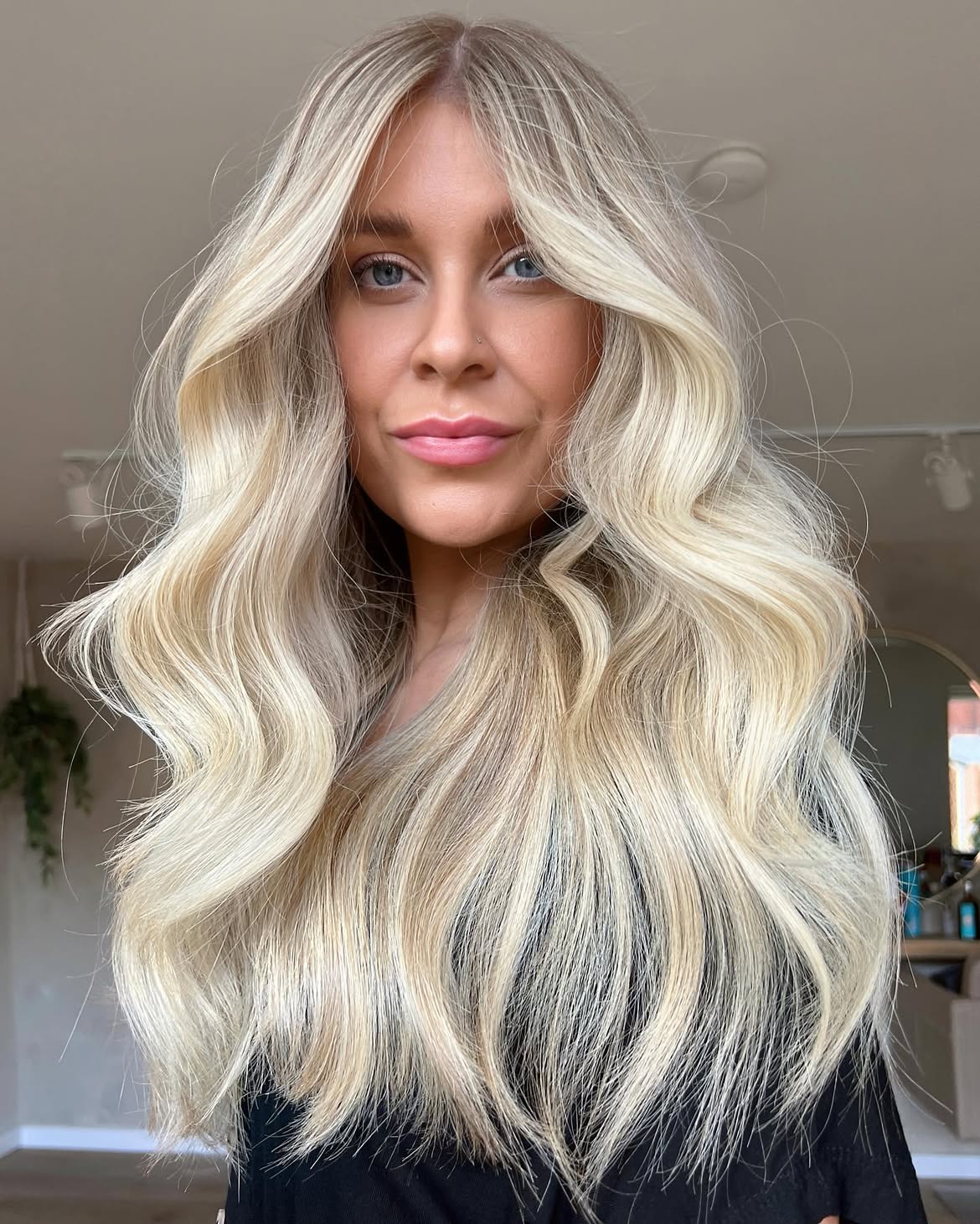 Winter Honey Blonde Waves With Face Framing