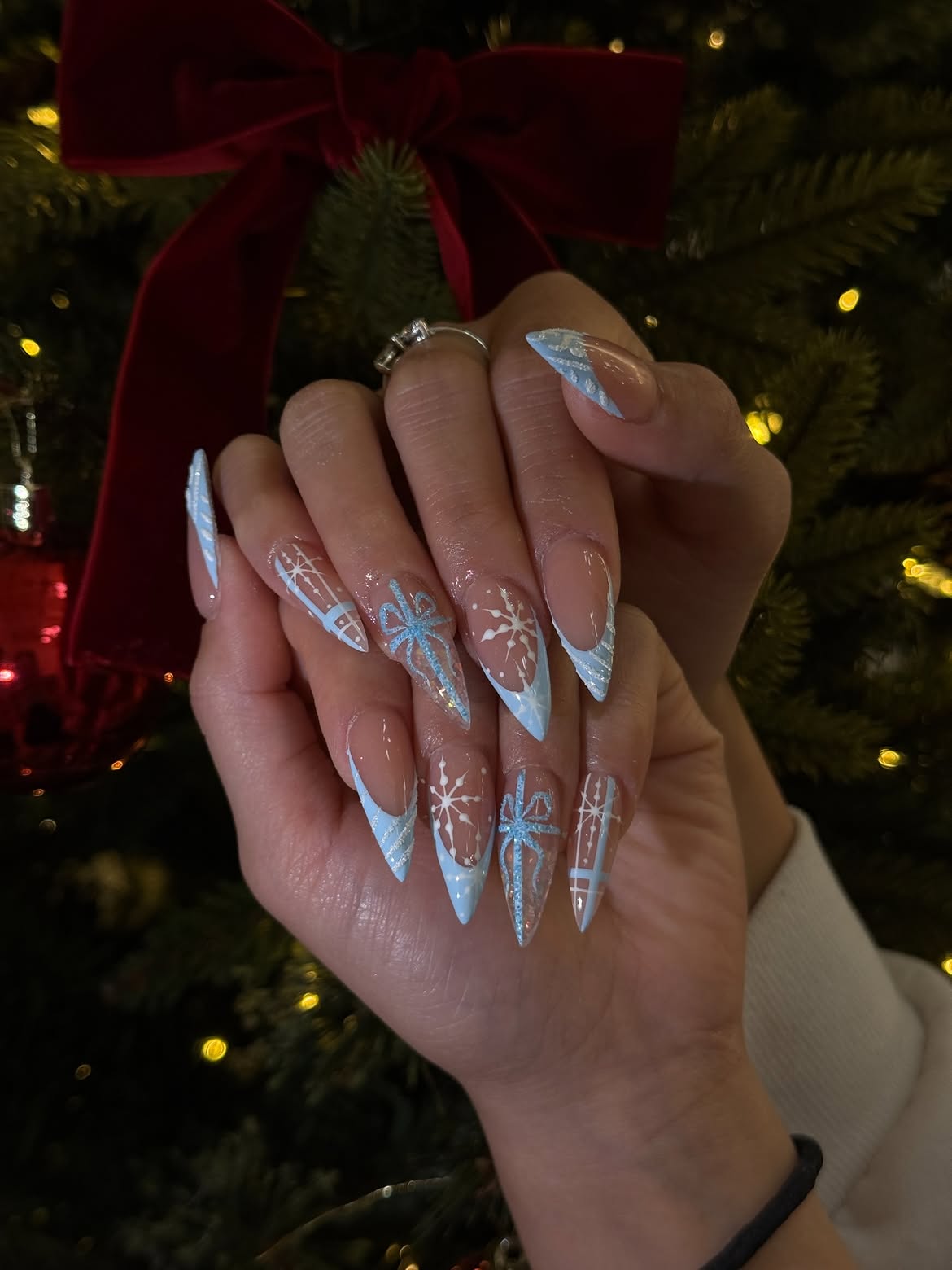 Winter Wonderland French Tip Nail Art