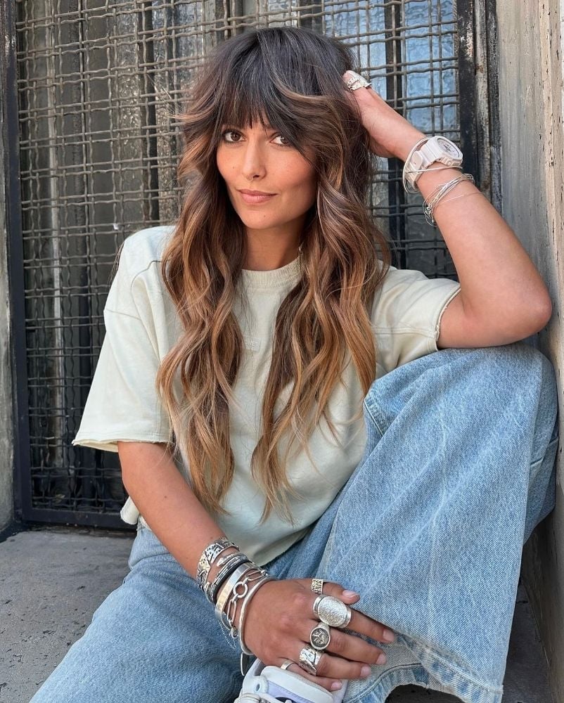 Mid-Back Wolf Cut With Ombré Color Mid-Back Wolf Cut With Ombré Color — Wolf Cut Hair