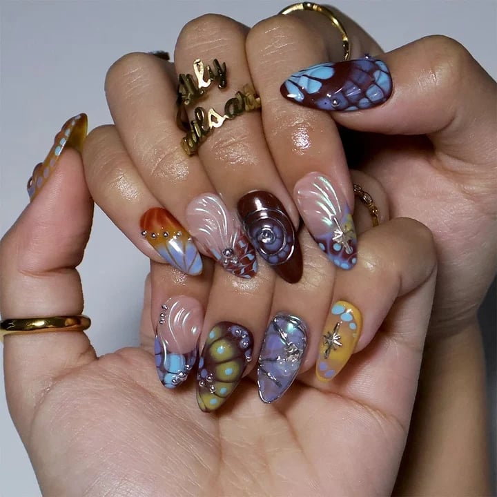 Mixed Y2K Almond Coffin Nails Mixed Y2K Almond Coffin Nails — Y2K Nails