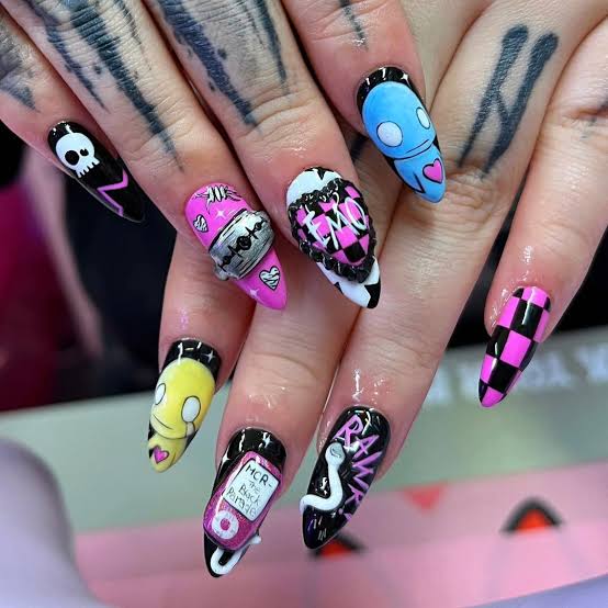 Long Stiletto Y2K Character Nails Long Stiletto Y2K Character Nails — Y2K Nails