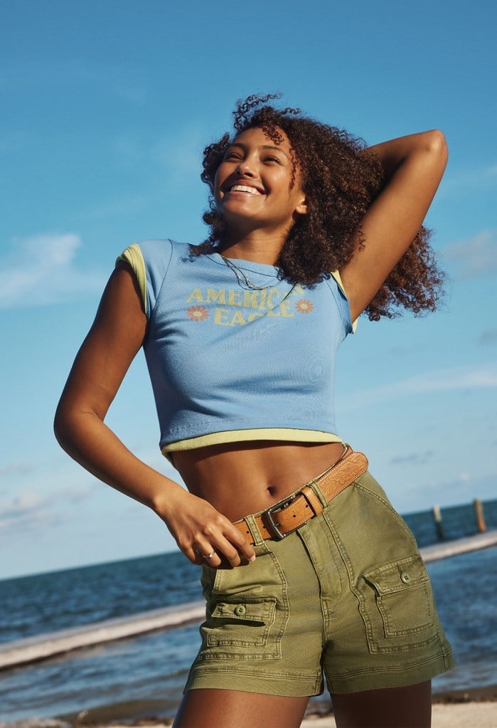 Cargo Shorts With Graphic Baby Tee Cargo Shorts With Graphic Baby Tee — Y2K Outfits