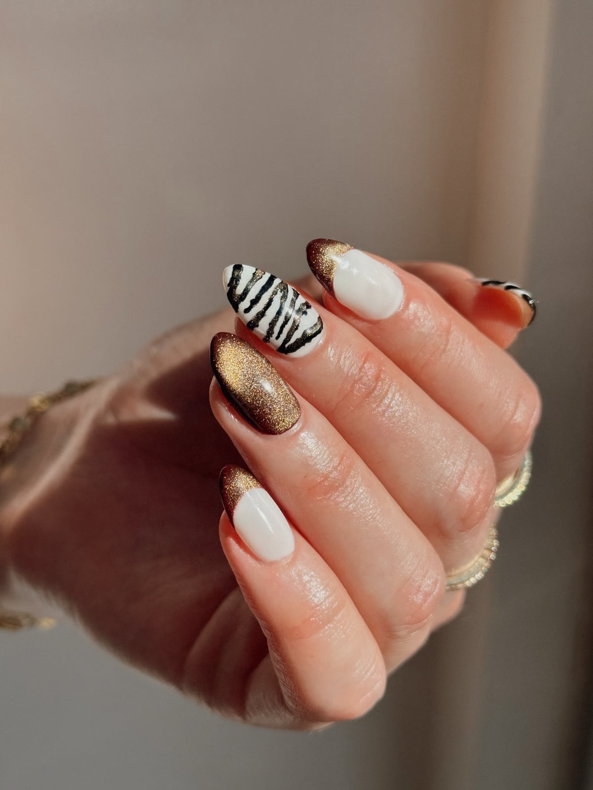 Sheer Nude Almond Zebra French Tips Sheer Nude Almond Zebra French Tips — Zebra Nails
