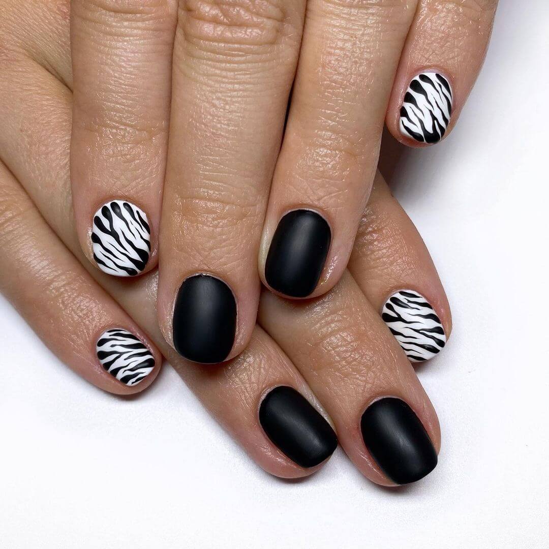 Medium Almond Full Zebra Print Nails Medium Almond Full Zebra Print Nails — Zebra Nails